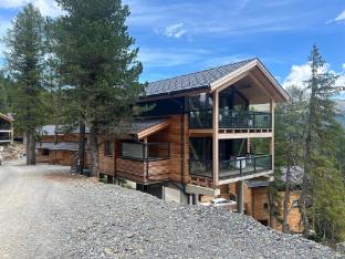 Chalet with sauna on balcony